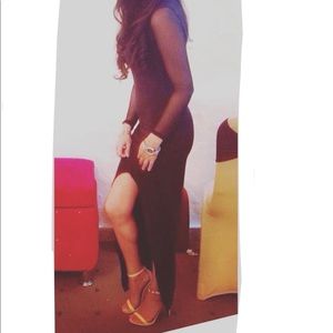 Black dress,pencil long sleeve see through elegant